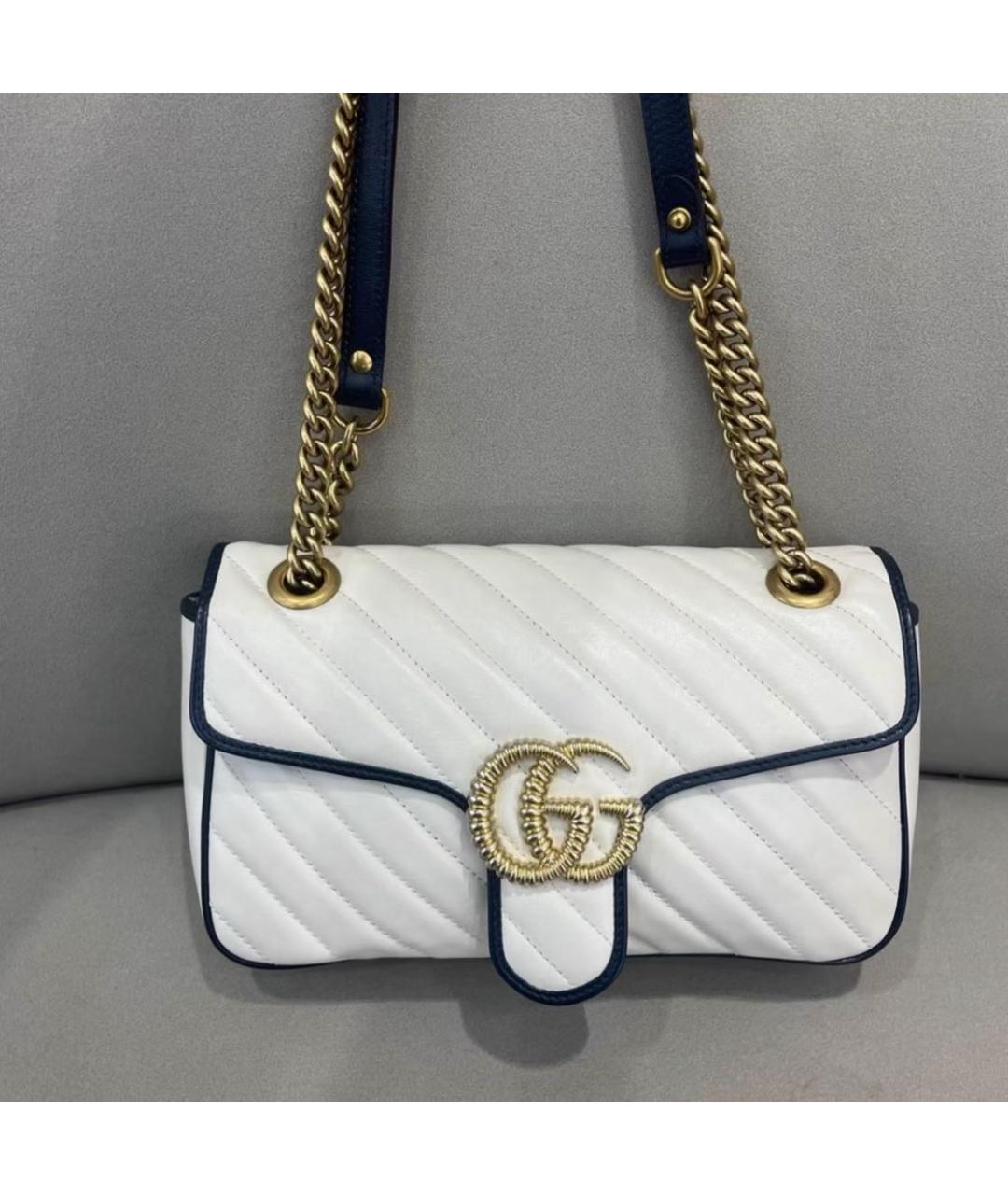 GUCCI Белая кожаная сумка через плечо, фото 3