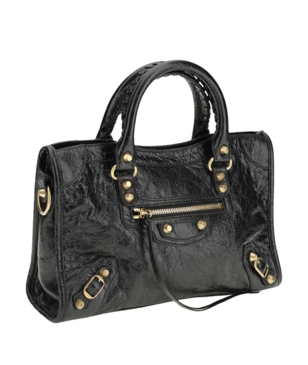 BALENCIAGA Черная кожаная сумка через плечо, фото 2