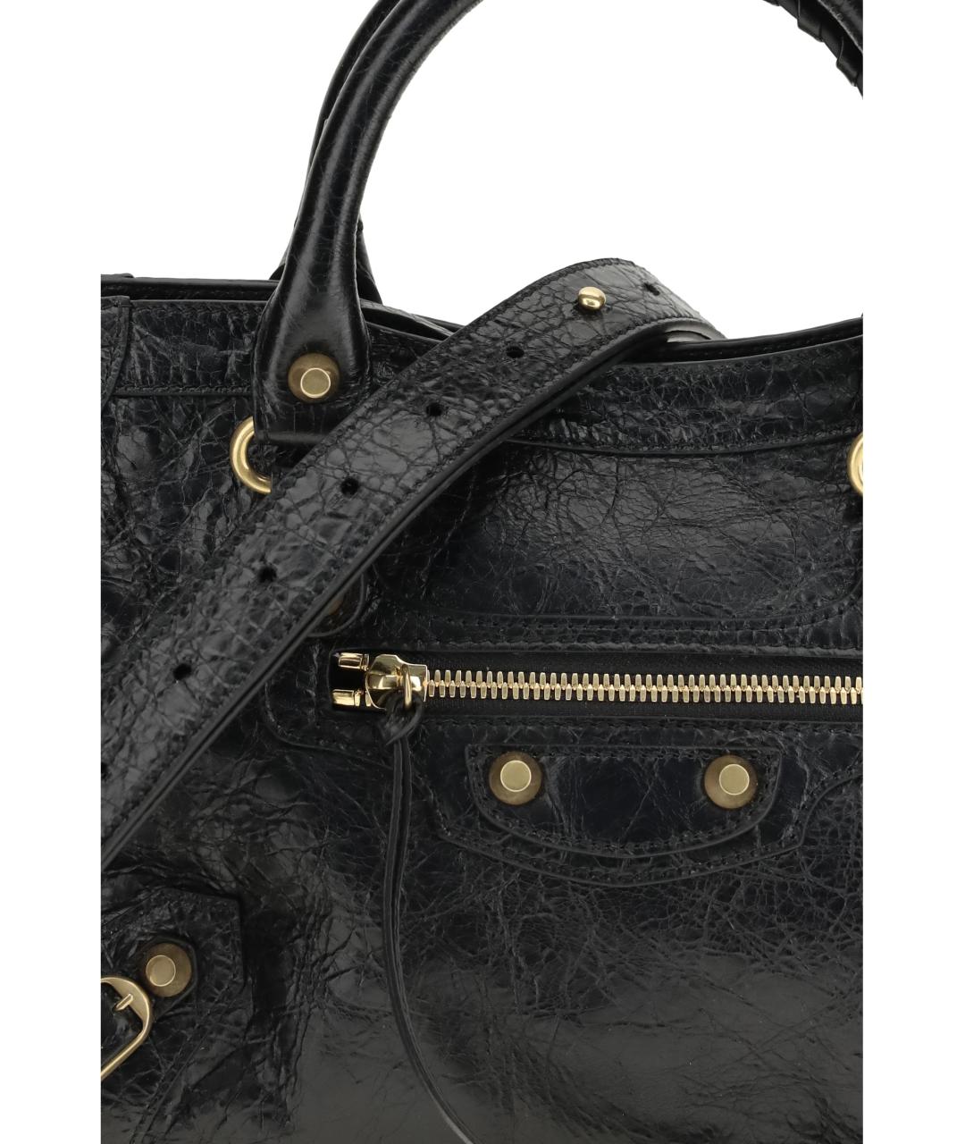 BALENCIAGA Черная кожаная сумка через плечо, фото 4