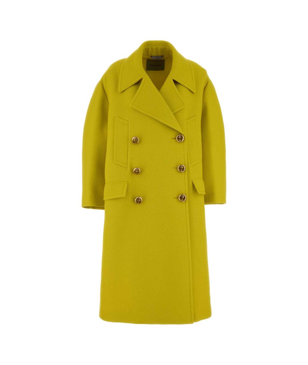BALENCIAGA Желтое шерстяное пальто, фото 1