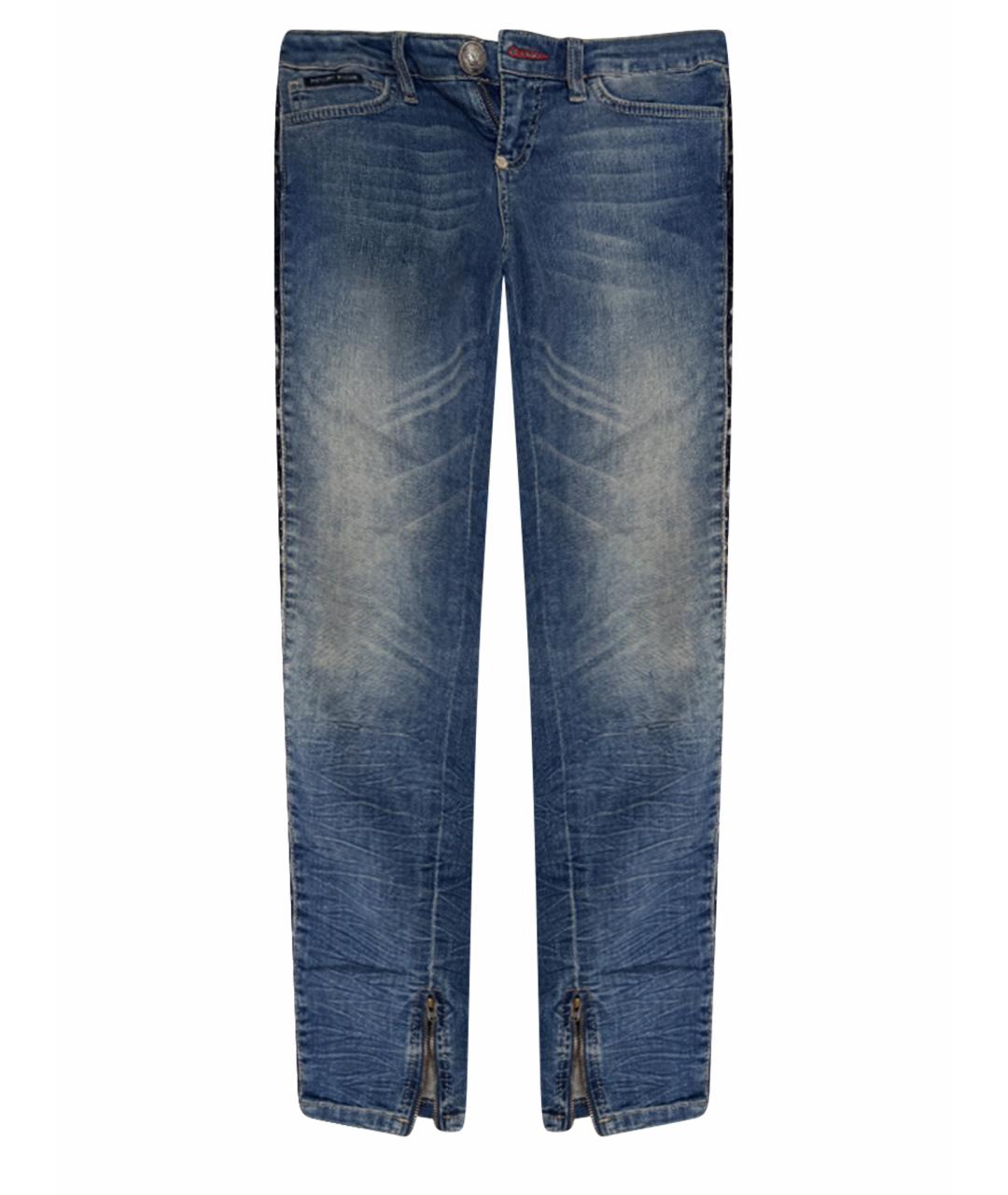 PHILIPP PLEIN Синие хлопковые джинсы слим, фото 1