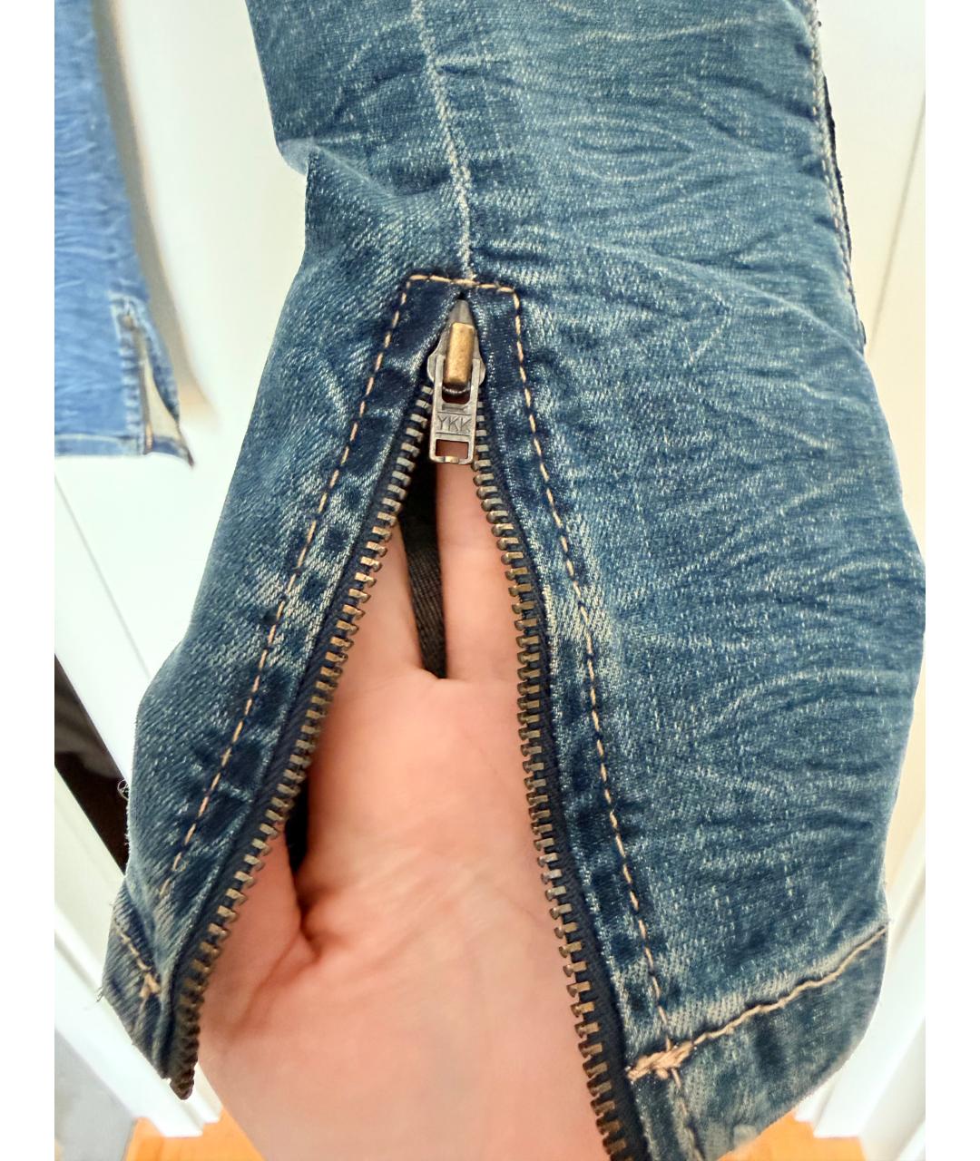 PHILIPP PLEIN Синие хлопковые джинсы слим, фото 4