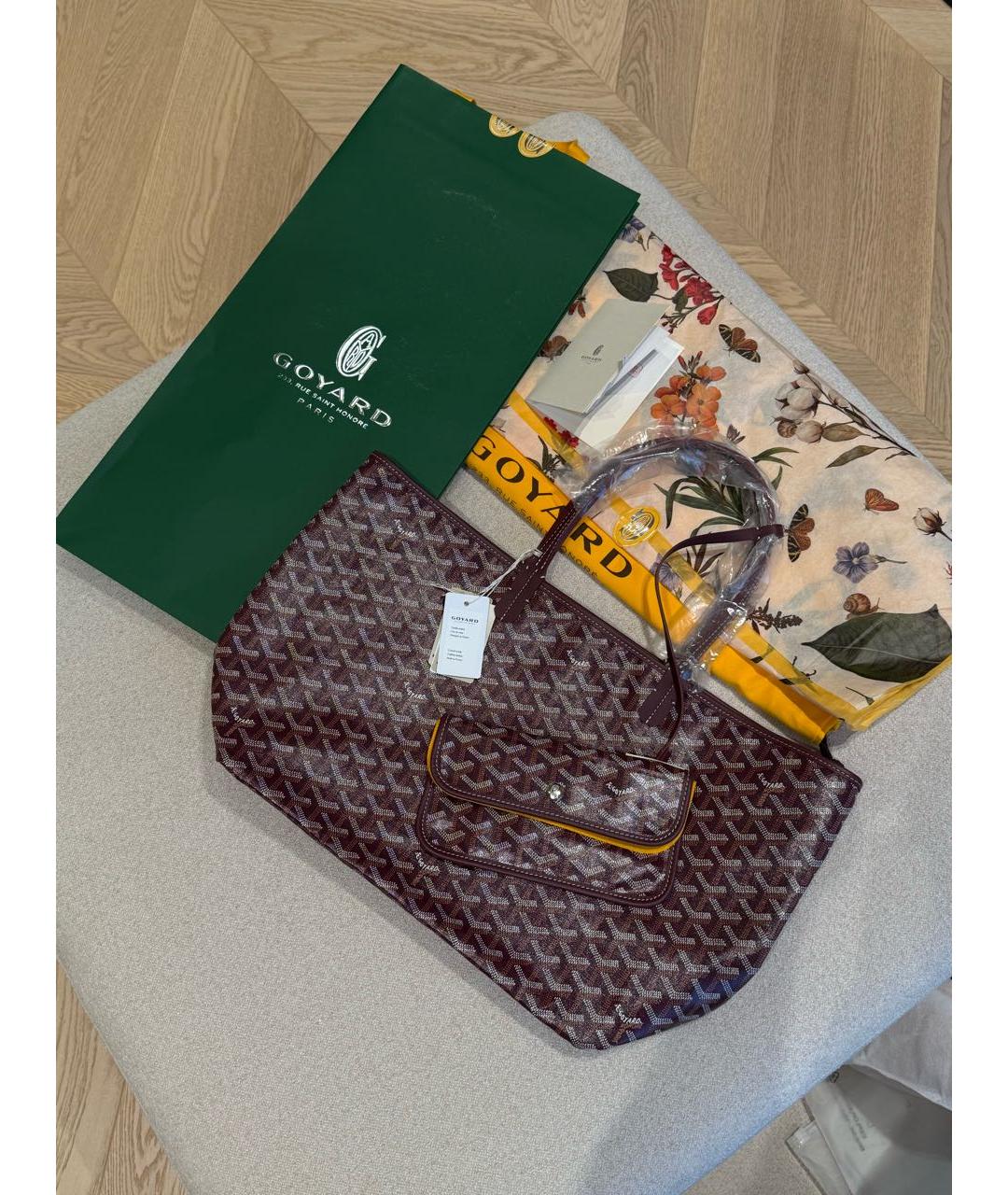 GOYARD Бордовая сумка тоут, фото 2