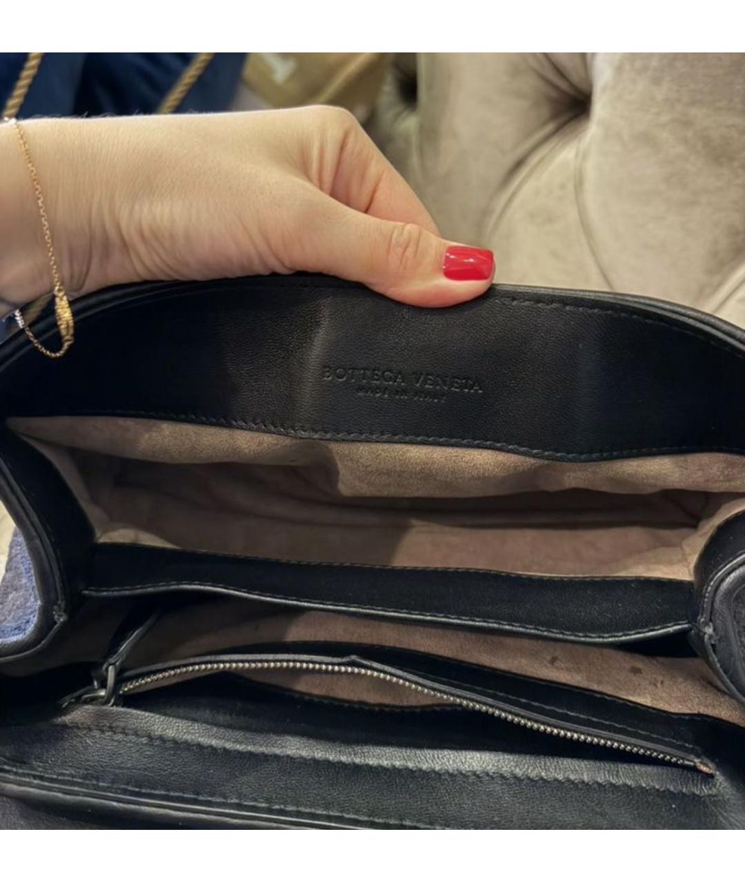 BOTTEGA VENETA Темно-синяя сумка через плечо, фото 5