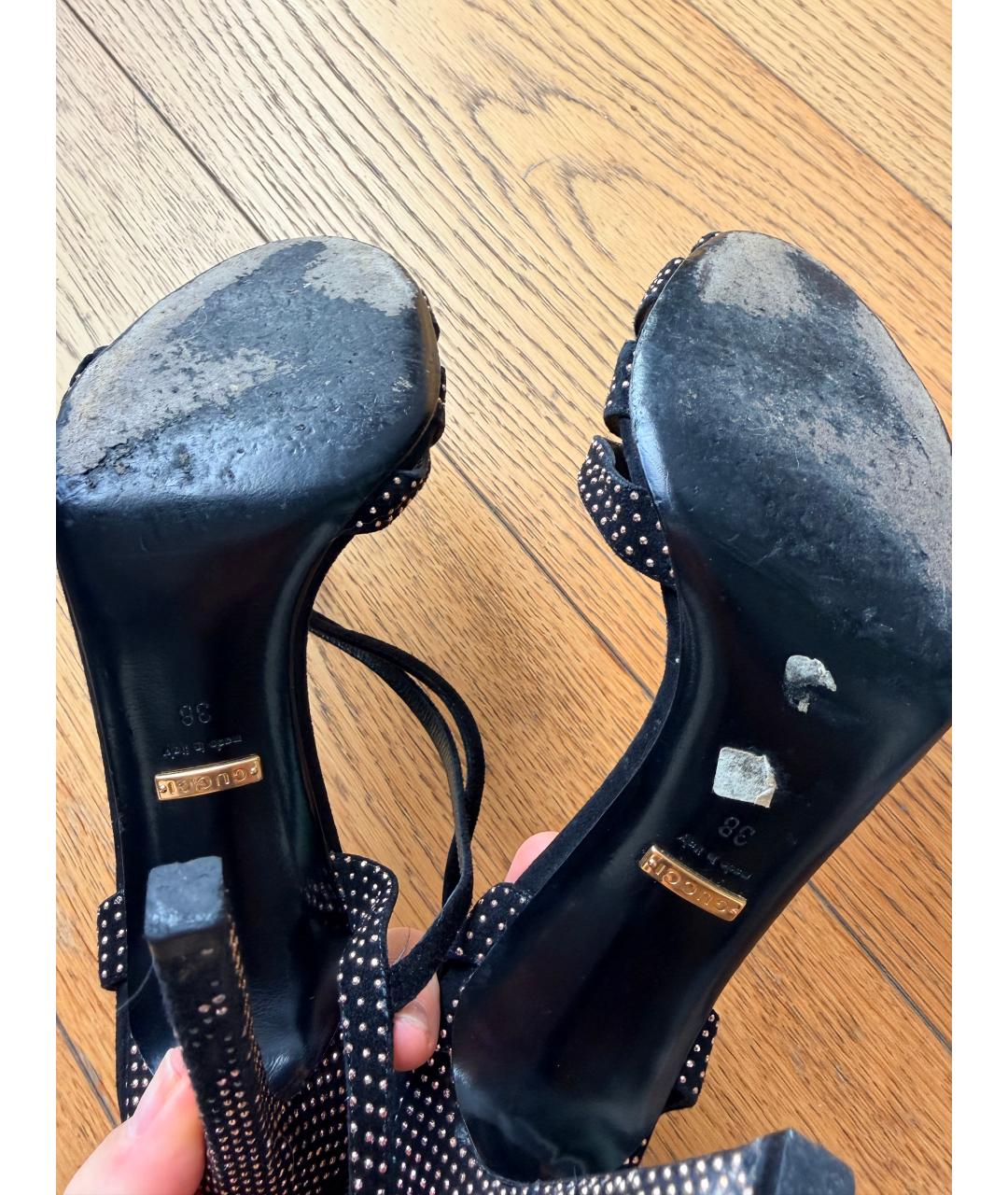 GUCCI Черные замшевые босоножки, фото 4