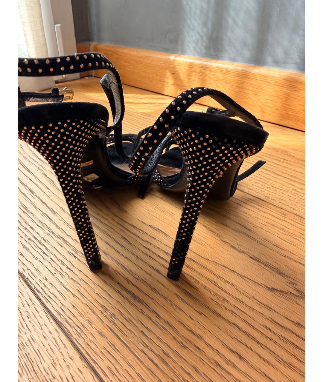 GUCCI Черные замшевые босоножки, фото 3