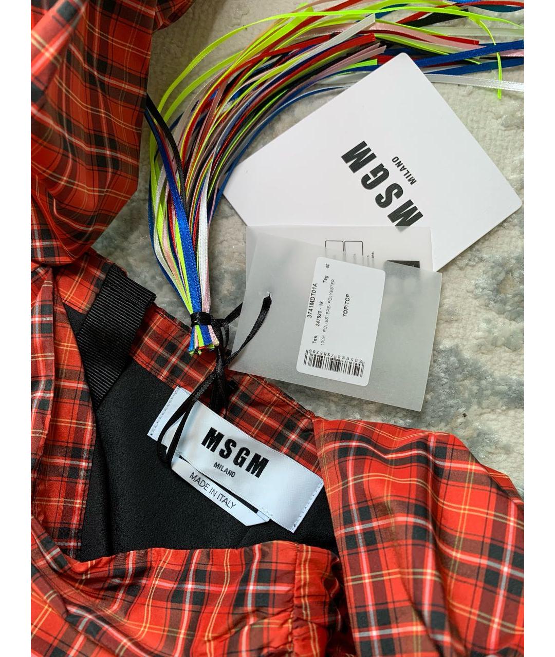 MSGM Красный полиэстеровый корсет, фото 5