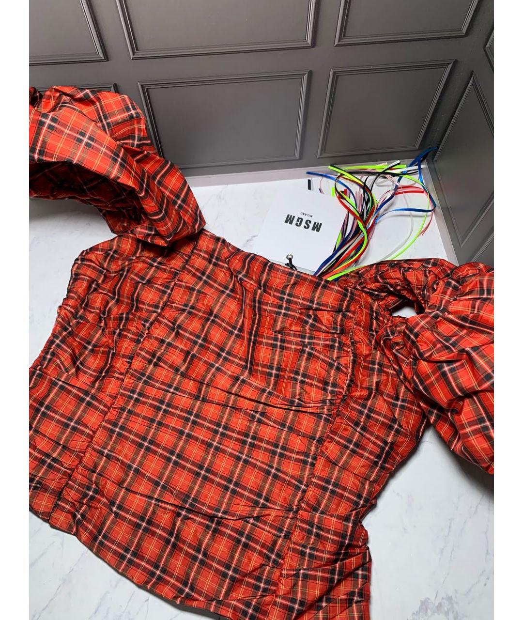 MSGM Красный полиэстеровый корсет, фото 6