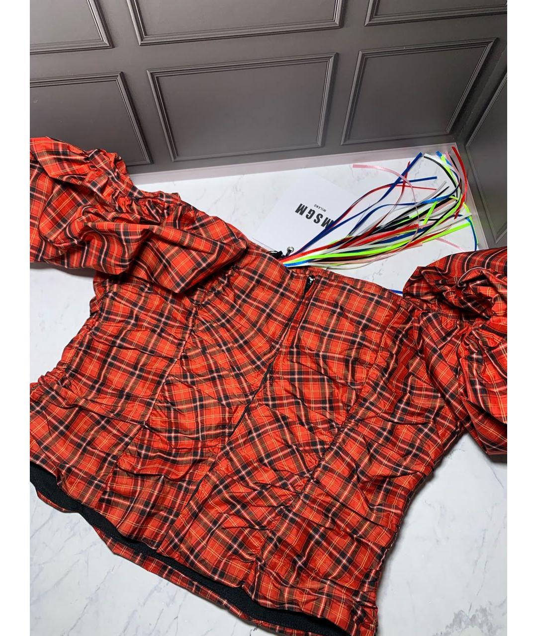 MSGM Красный полиэстеровый корсет, фото 7