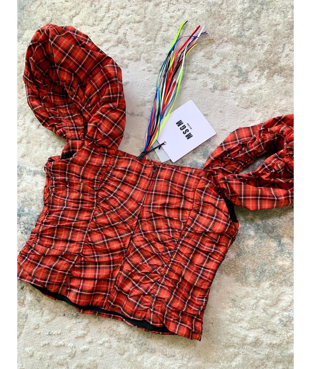 MSGM Красный полиэстеровый корсет, фото 3