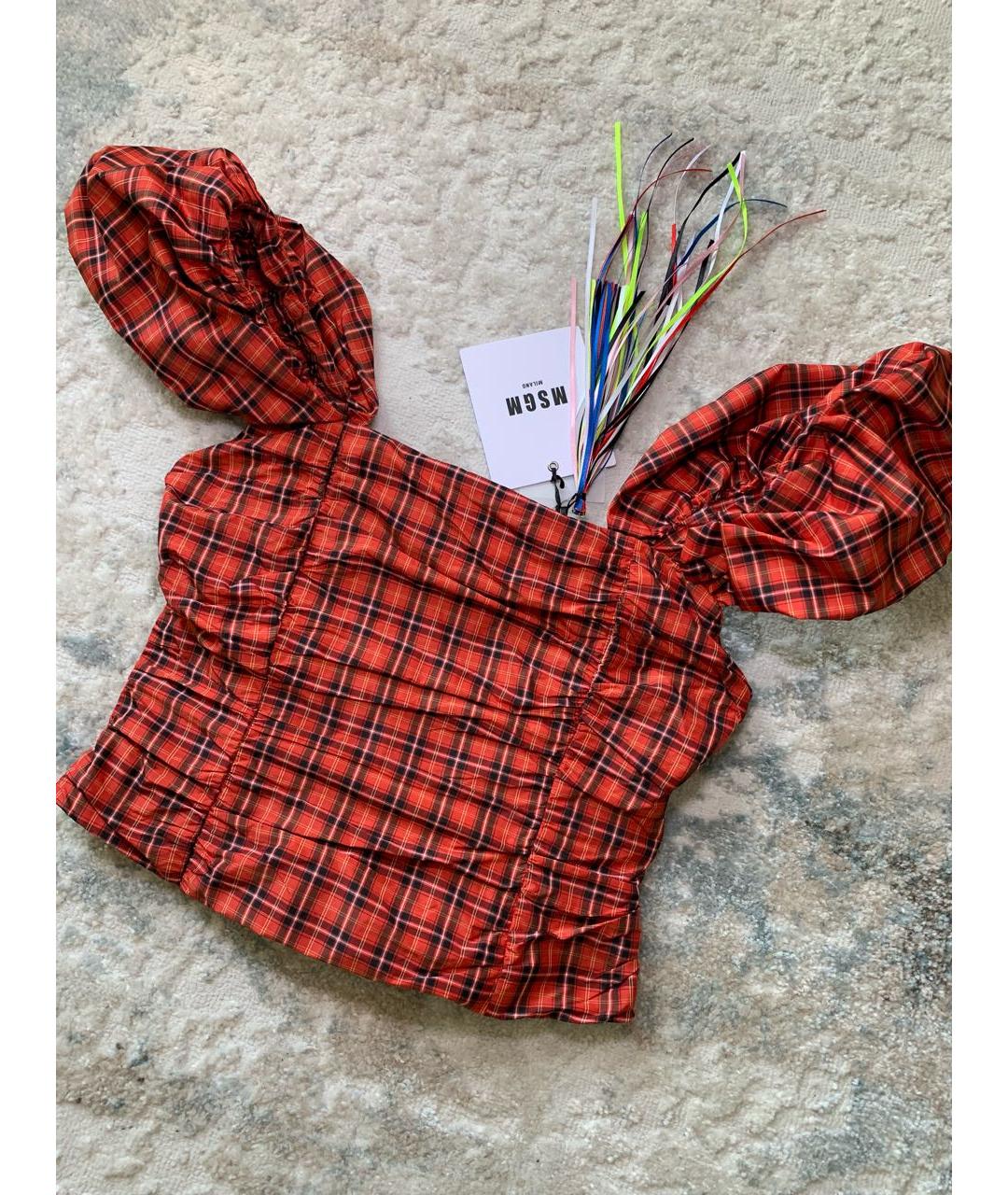 MSGM Красный полиэстеровый корсет, фото 2