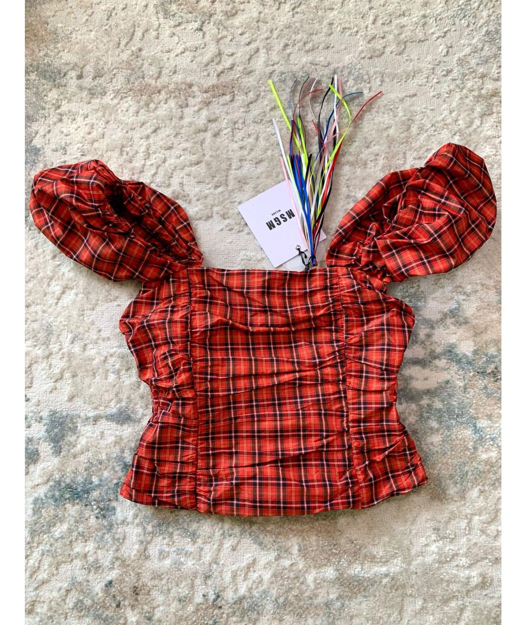 MSGM Красный полиэстеровый корсет, фото 9