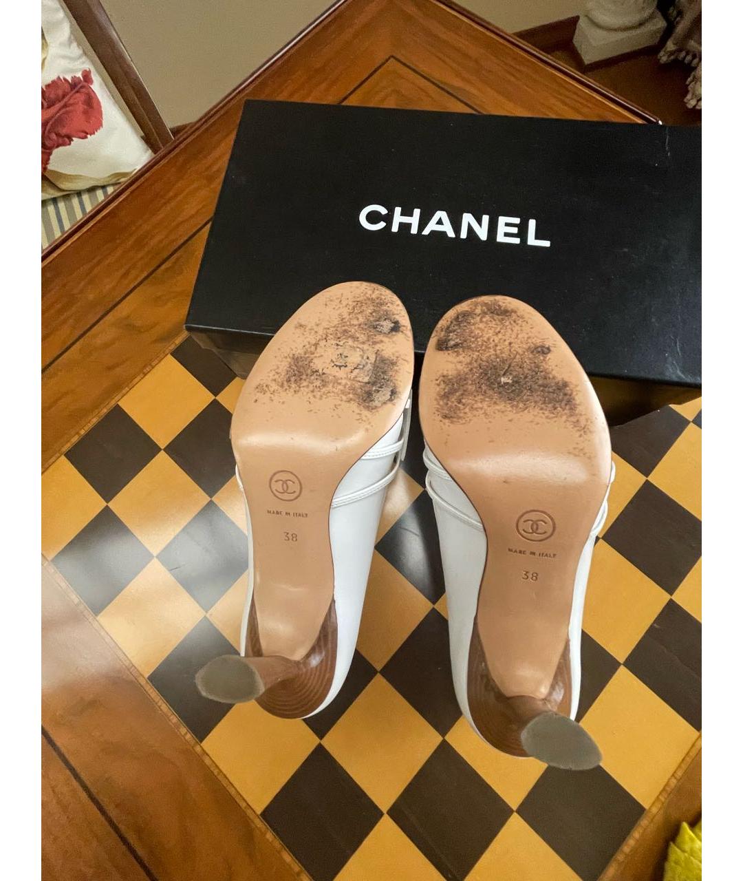 CHANEL Белые кожаные туфли, фото 7