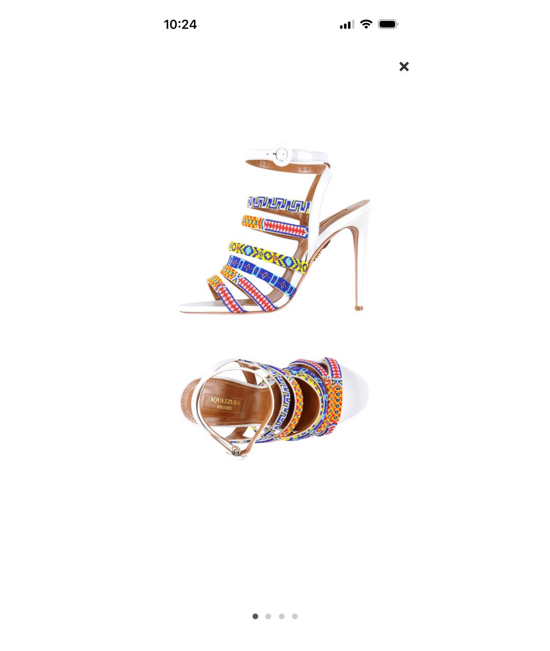 AQUAZZURA Мульти кожаные босоножки, фото 6