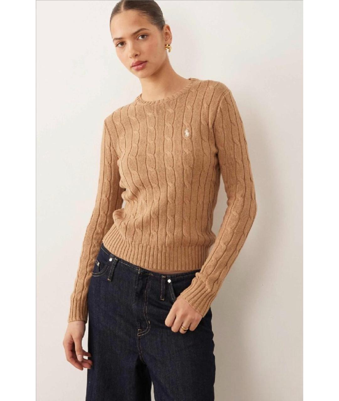 POLO RALPH LAUREN Бежевый хлопковый джемпер / свитер, фото 5