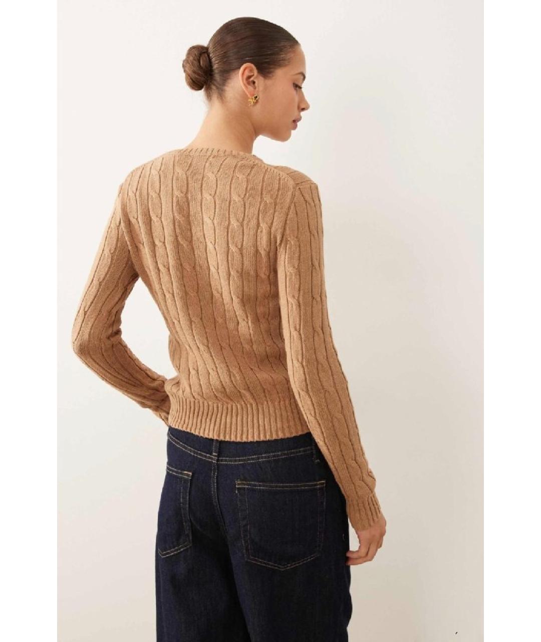 POLO RALPH LAUREN Бежевый хлопковый джемпер / свитер, фото 2