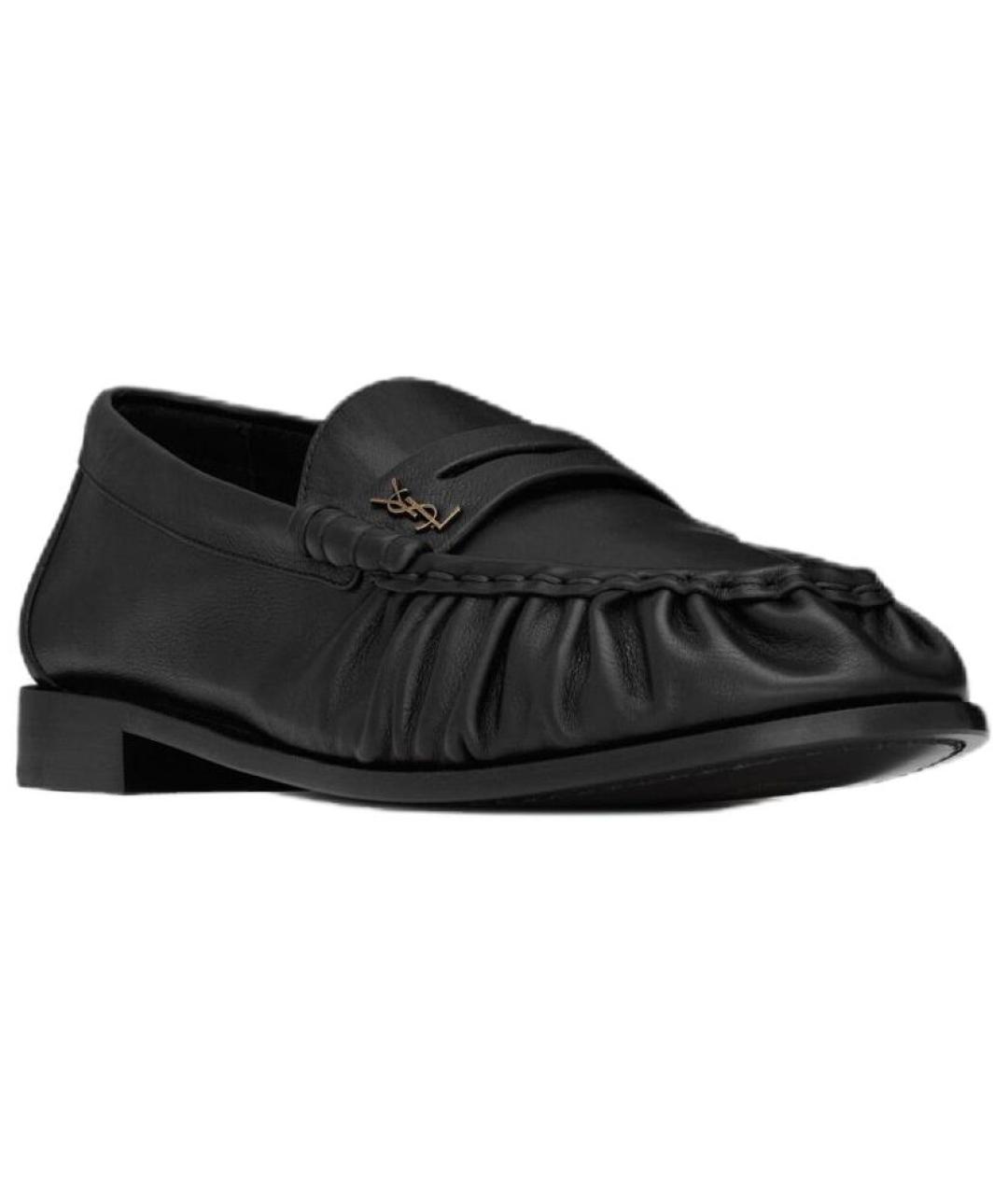 SAINT LAURENT Черные кожаные лоферы, фото 3
