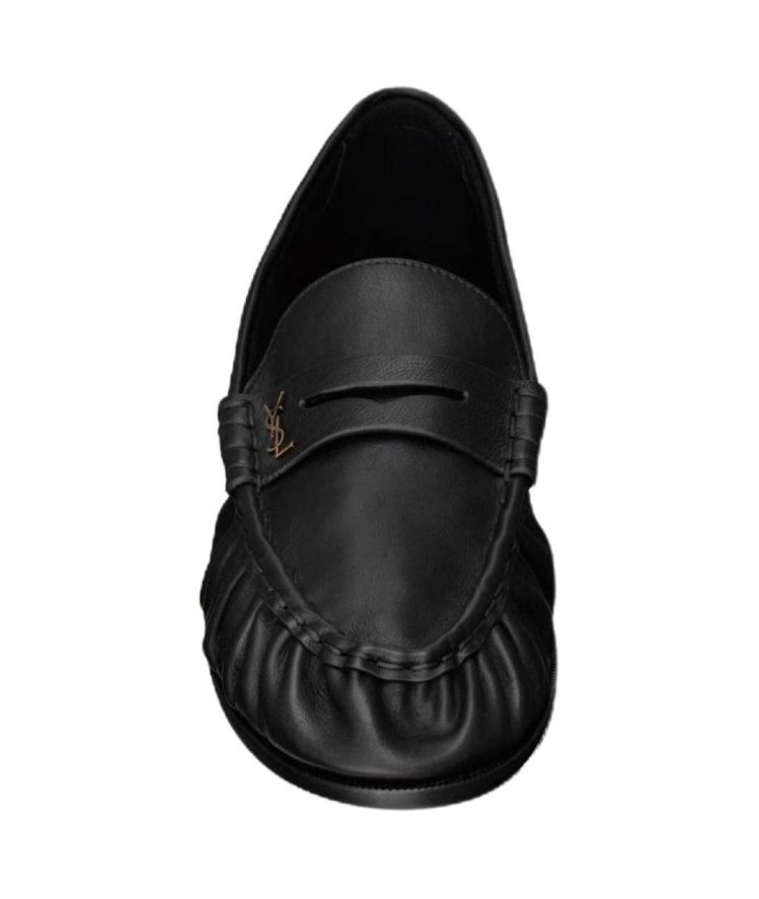 SAINT LAURENT Черные кожаные лоферы, фото 4