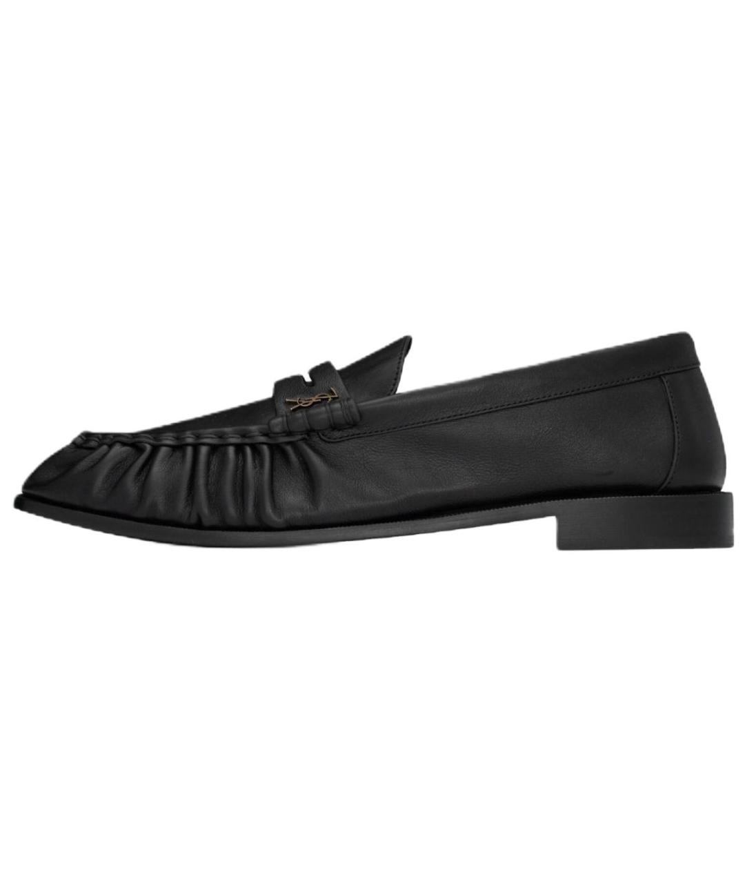 SAINT LAURENT Черные кожаные лоферы, фото 6