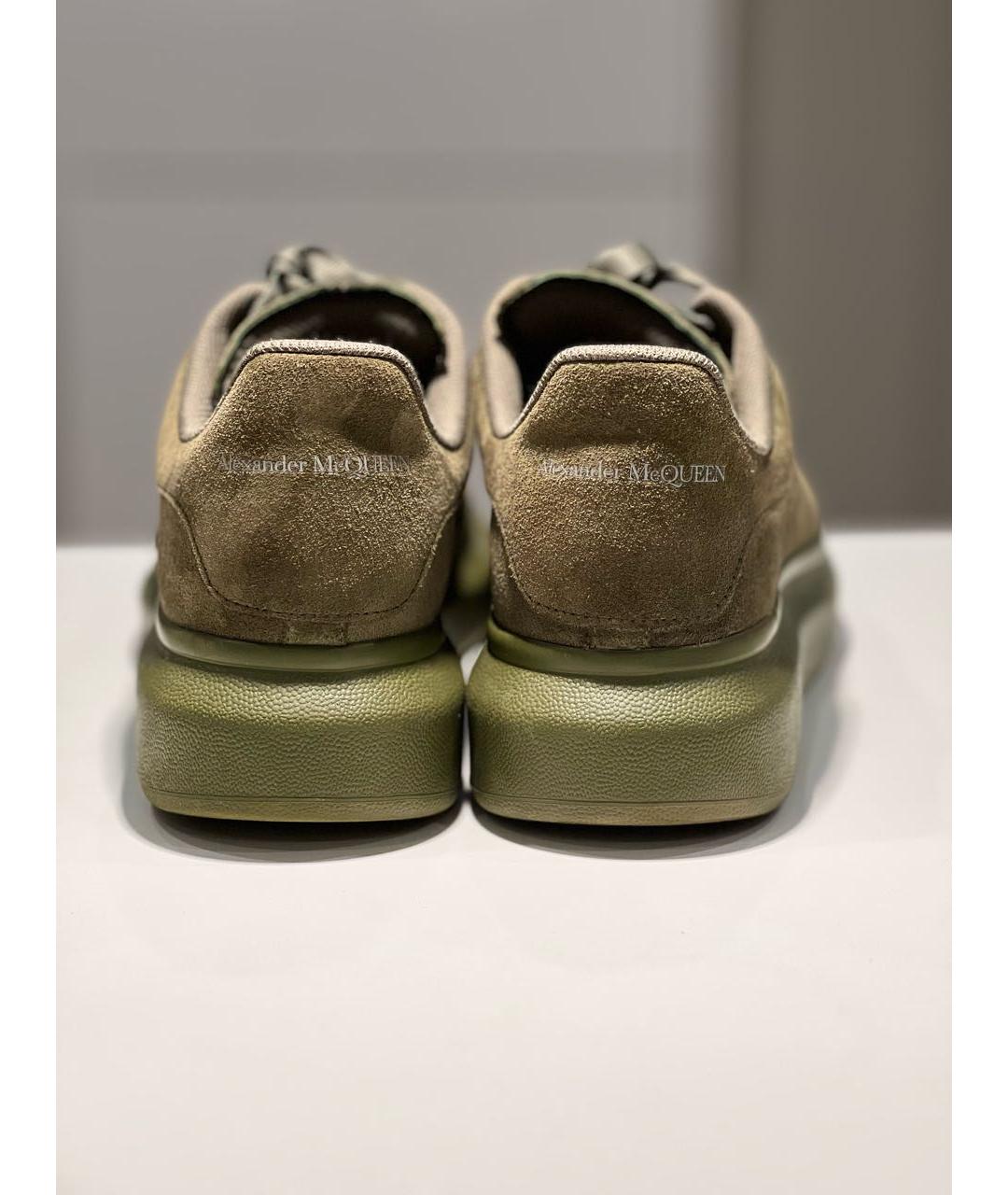 ALEXANDER MCQUEEN Зеленые замшевые низкие кроссовки / кеды, фото 4