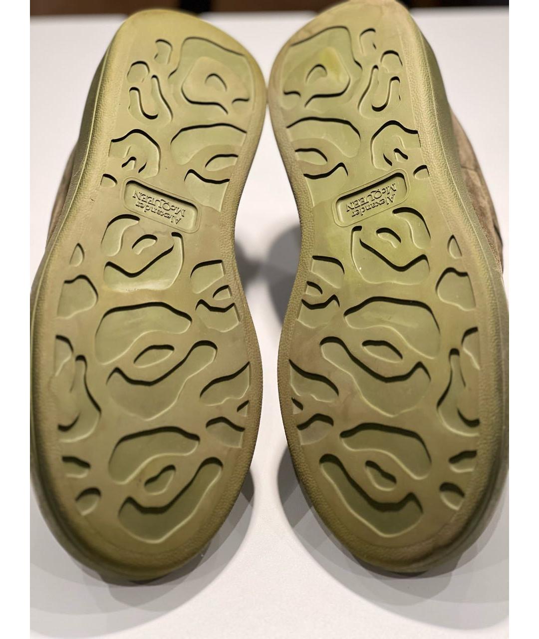 ALEXANDER MCQUEEN Зеленые замшевые низкие кроссовки / кеды, фото 6