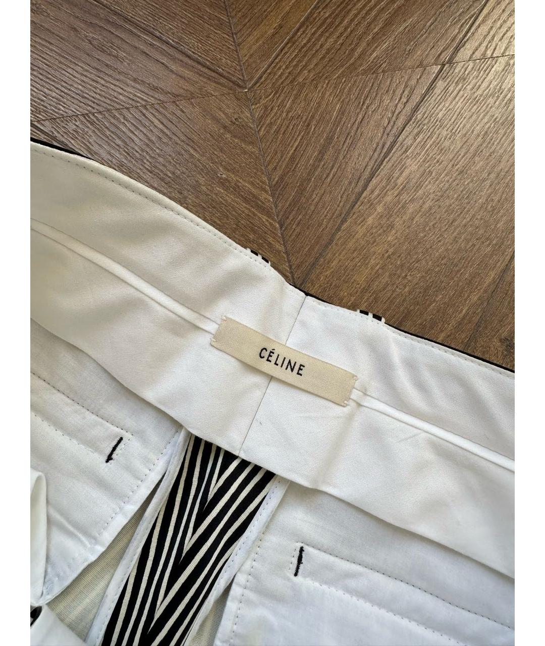 CELINE Мульти шелковые прямые брюки, фото 3