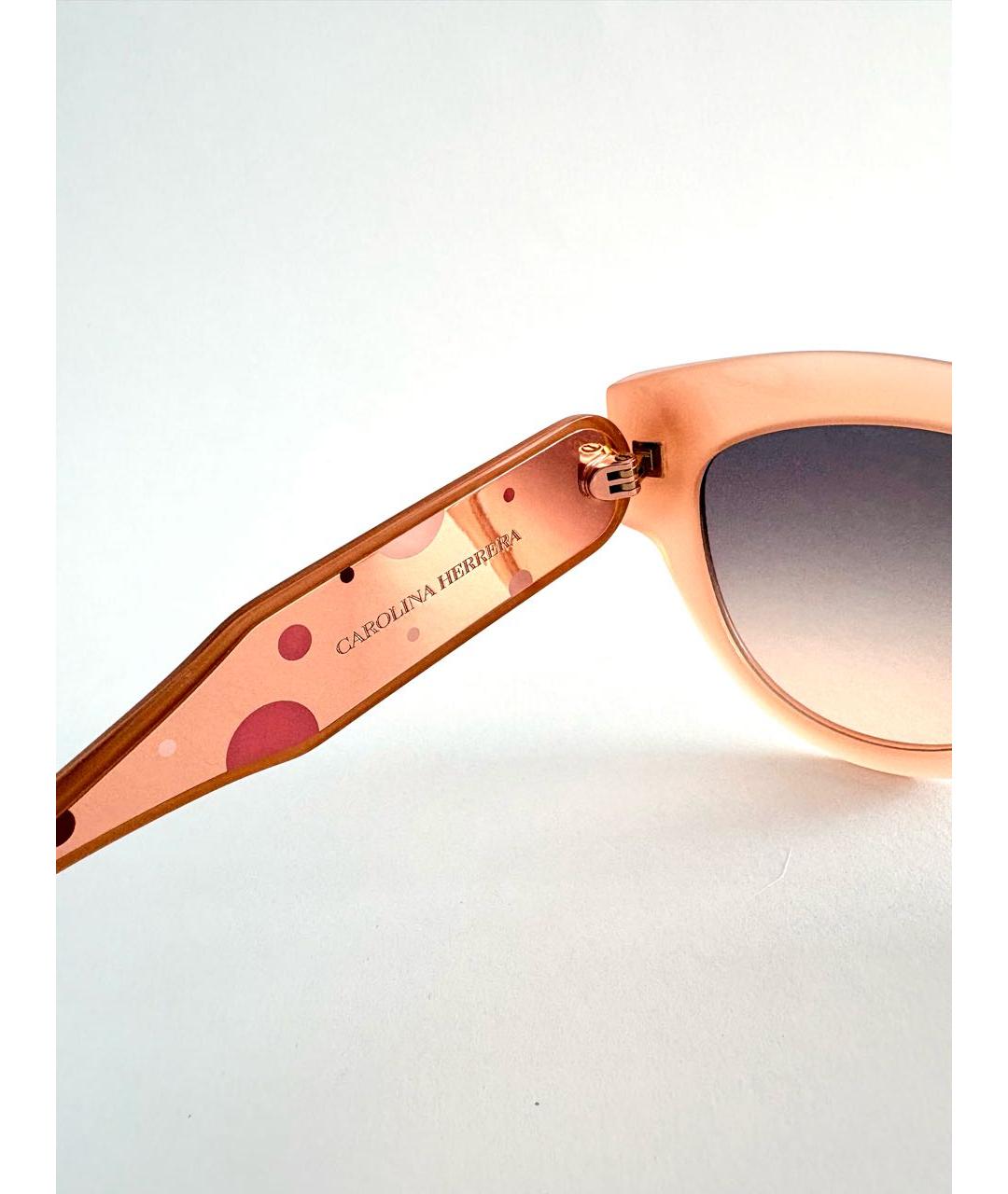 CAROLINA HERRERA Бежевые пластиковые солнцезащитные очки, фото 4
