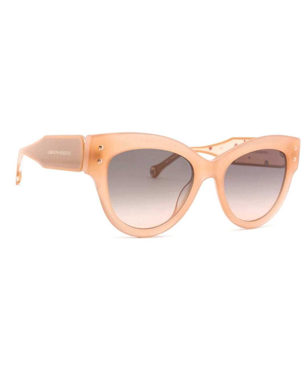 CAROLINA HERRERA Бежевые пластиковые солнцезащитные очки, фото 9