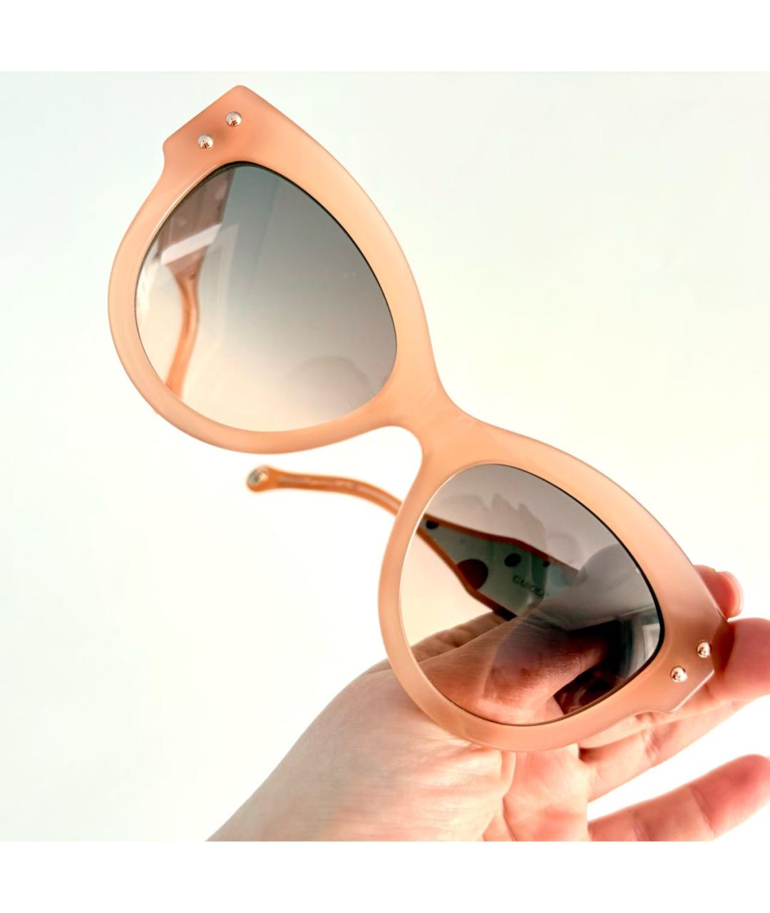 CAROLINA HERRERA Бежевые пластиковые солнцезащитные очки, фото 6