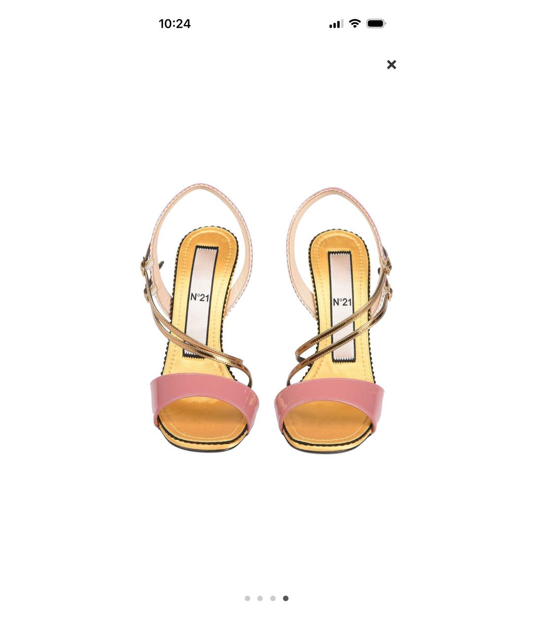 NO. 21 Розовые босоножки из лакированной кожи, фото 5