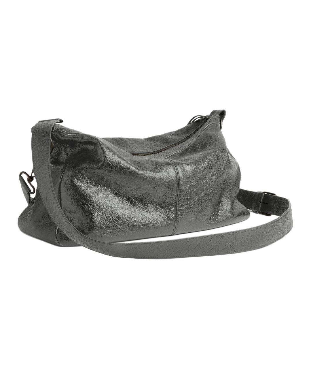BALENCIAGA Серая кожаная сумка на плечо, фото 3