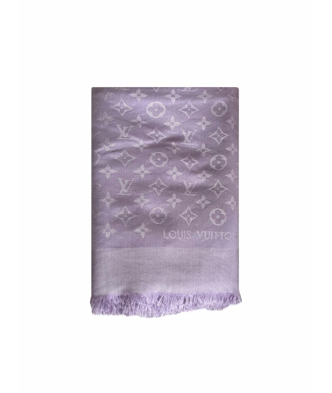 LOUIS VUITTON Фиолетовый шелковый платок, фото 1