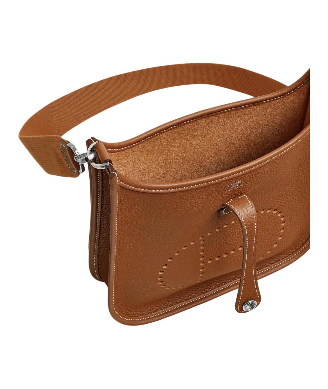 HERMES Коричневая кожаная сумка через плечо, фото 4