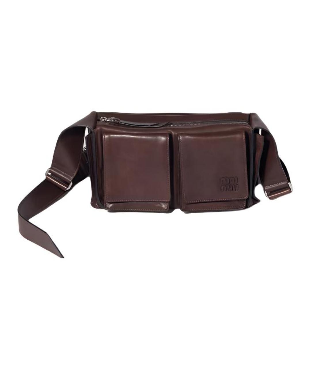 MIU MIU Бордовая кожаная сумка через плечо, фото 2