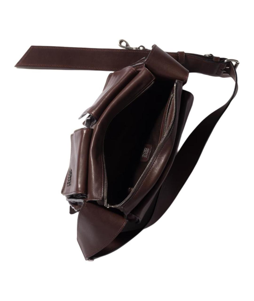 MIU MIU Бордовая кожаная сумка через плечо, фото 5