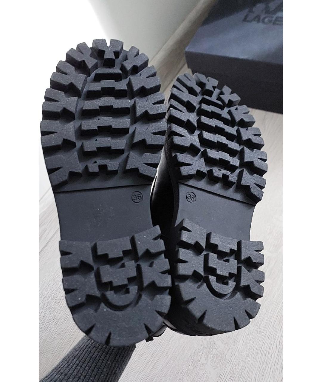 KARL LAGERFELD Черные кожаные ботинки, фото 8