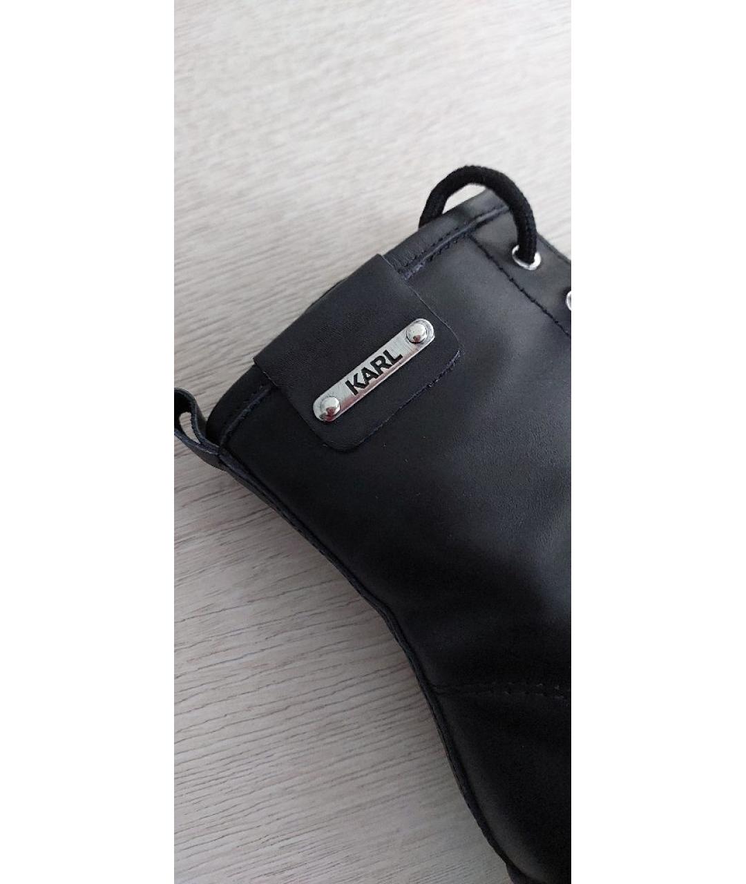 KARL LAGERFELD Черные кожаные ботинки, фото 6