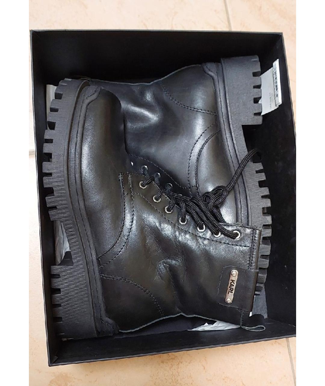 KARL LAGERFELD Черные кожаные ботинки, фото 5