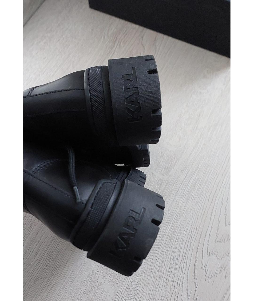 KARL LAGERFELD Черные кожаные ботинки, фото 4