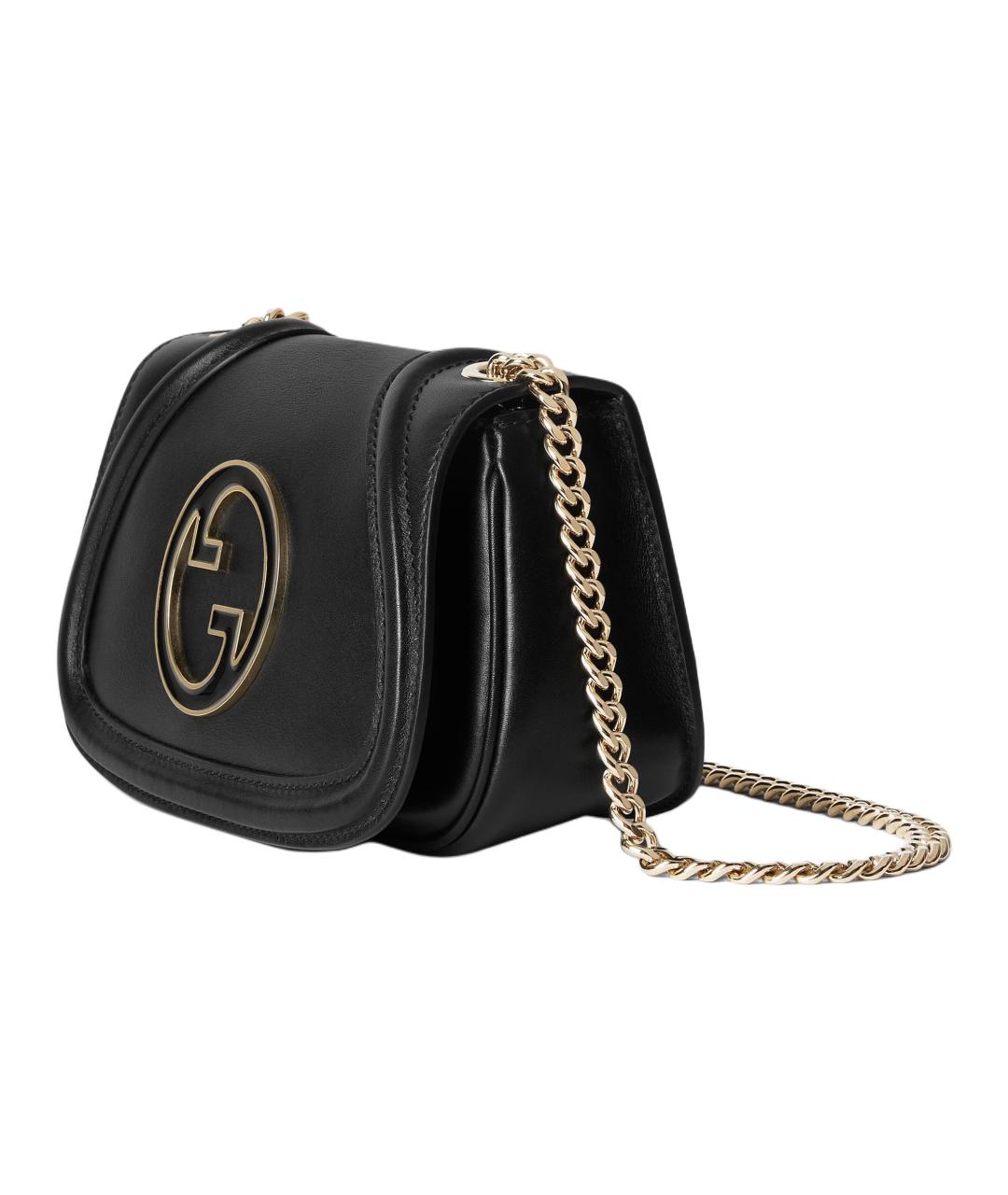 GUCCI Черная кожаная сумка через плечо, фото 2