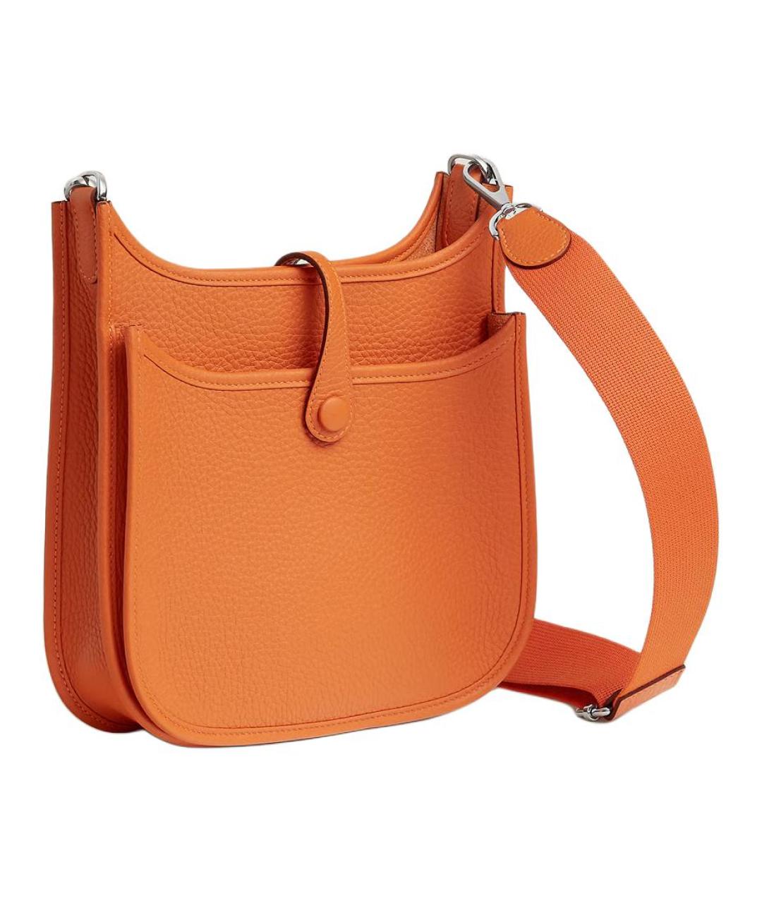 HERMES Оранжевая кожаная сумка через плечо, фото 3