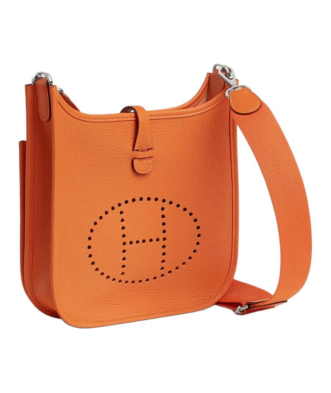 HERMES Оранжевая кожаная сумка через плечо, фото 2
