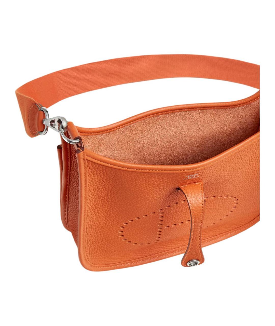 HERMES Оранжевая кожаная сумка через плечо, фото 4
