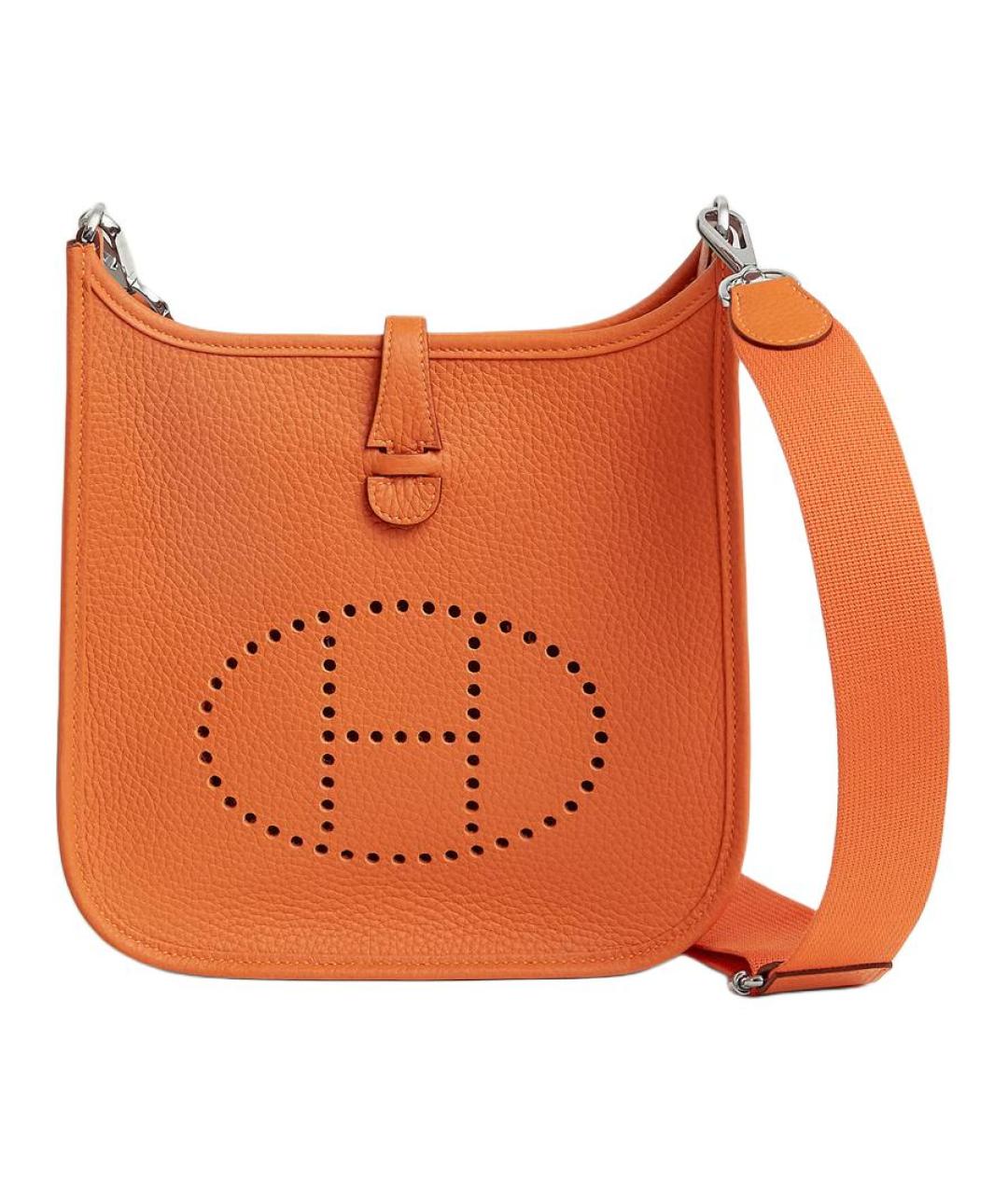 HERMES Оранжевая кожаная сумка через плечо, фото 1