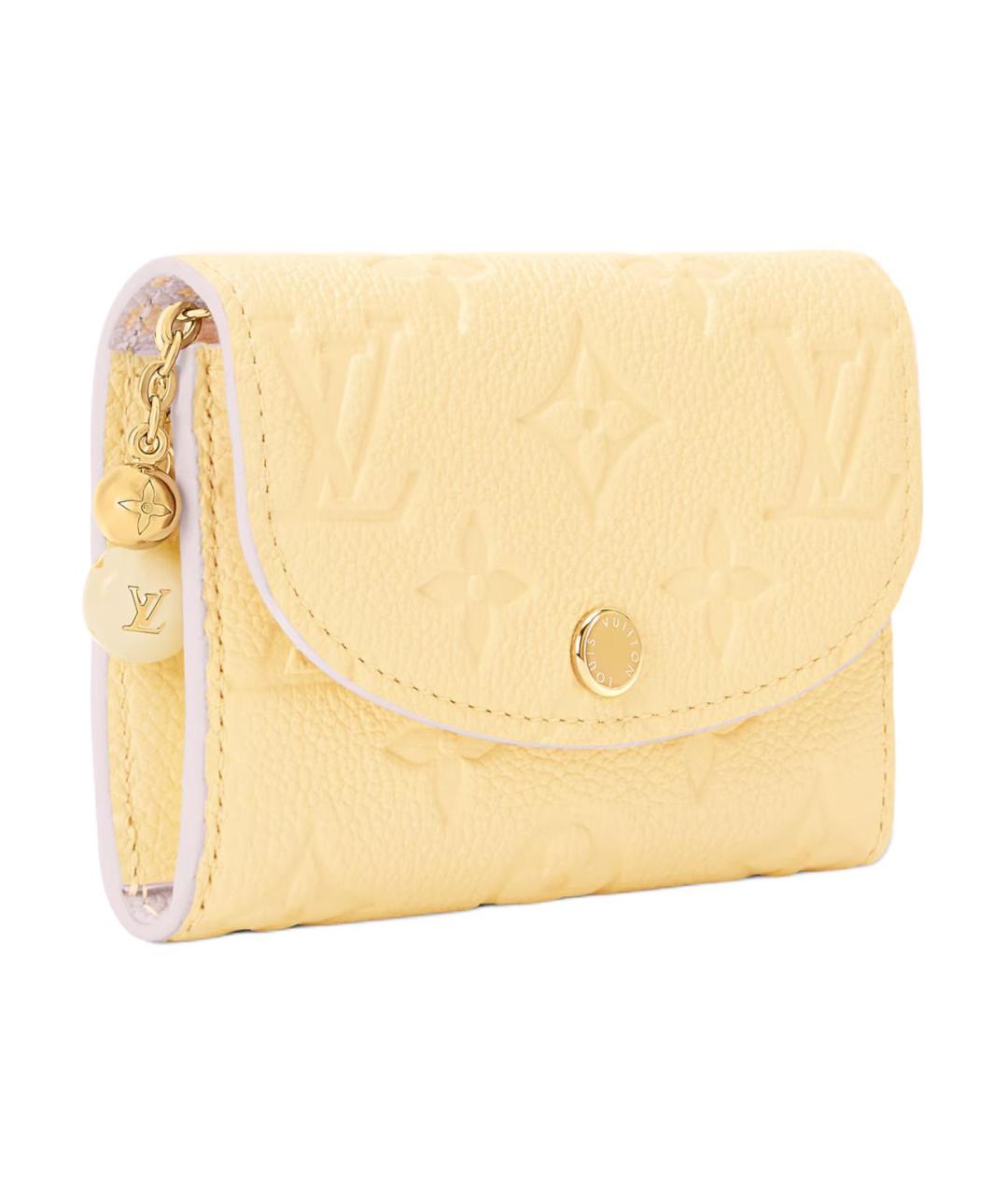 LOUIS VUITTON Желтый кожаный кошелек, фото 2
