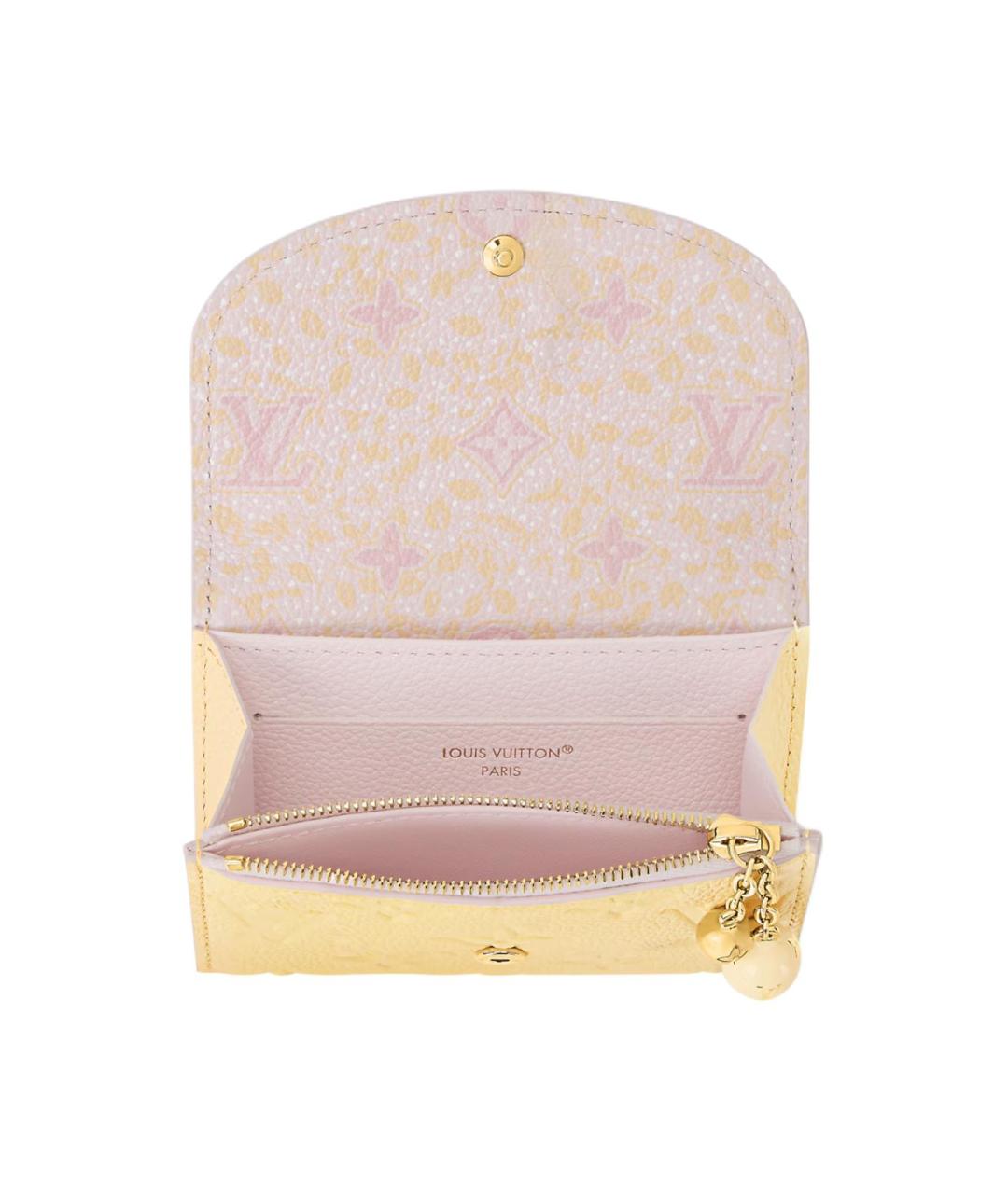 LOUIS VUITTON Желтый кожаный кошелек, фото 4