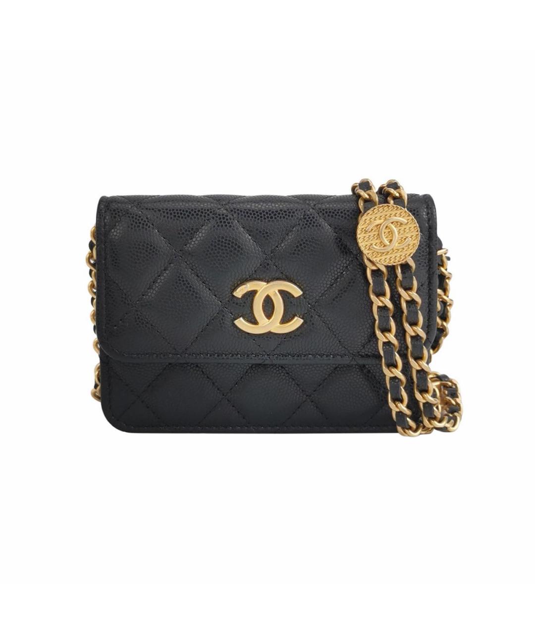 CHANEL Черная кожаная сумка через плечо, фото 5