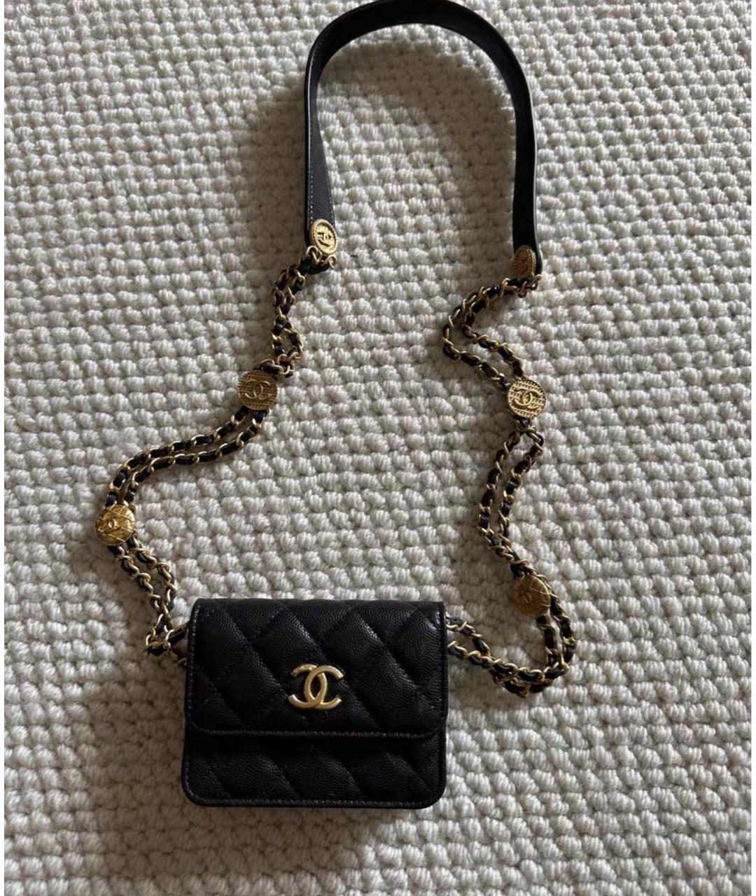 CHANEL Черная кожаная сумка через плечо, фото 3