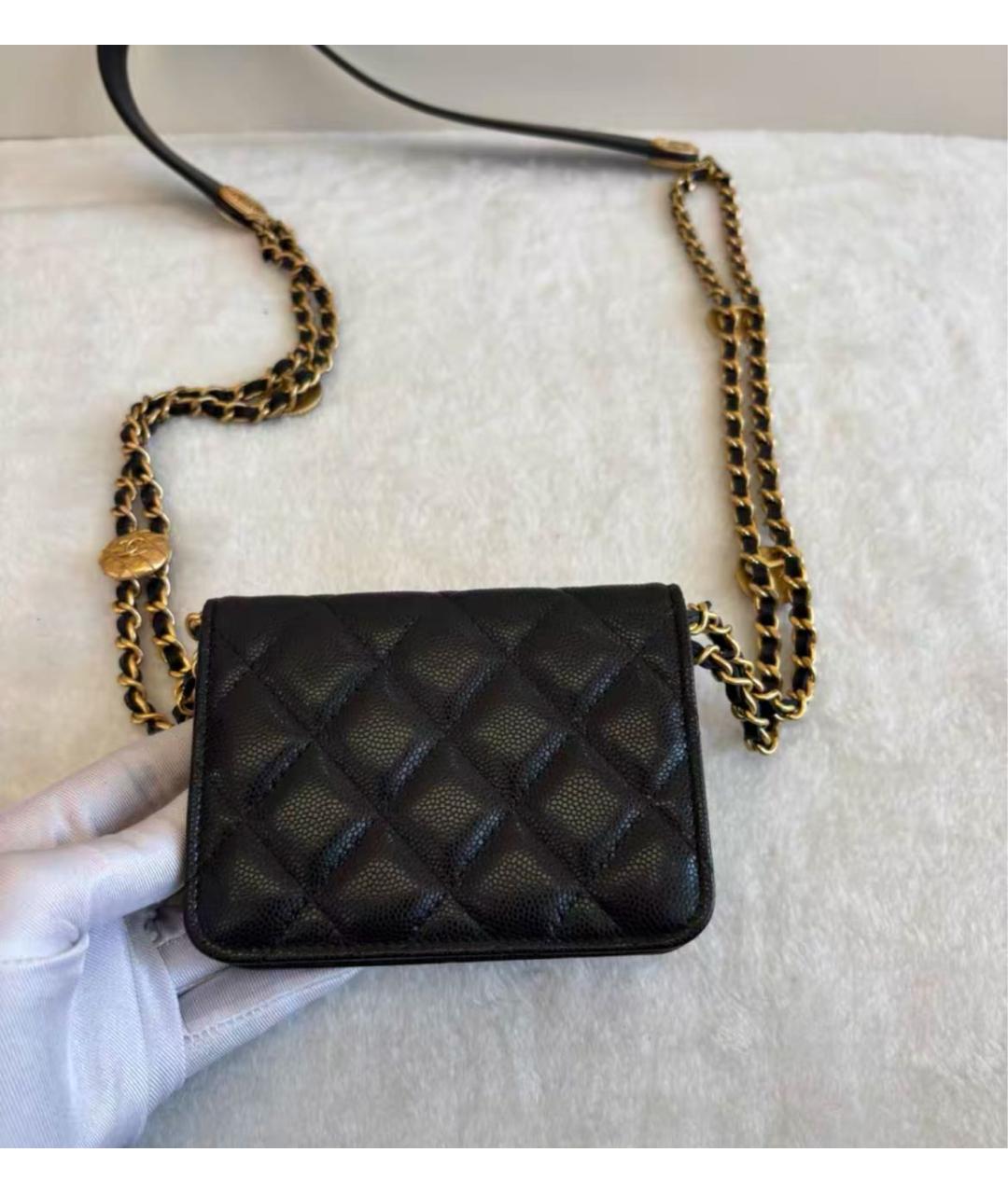 CHANEL Черная кожаная сумка через плечо, фото 4