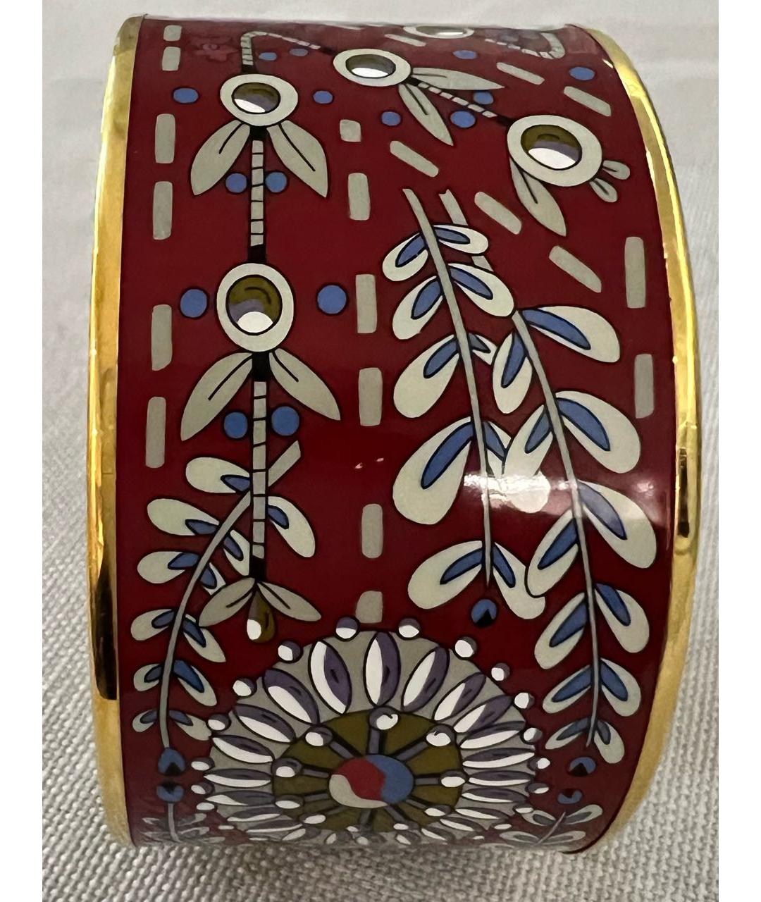 HERMES Бордовый металлический браслет, фото 6